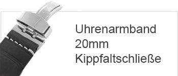 Uhrenarmband in 20mm mit Kippfaltschließe