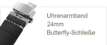 Uhrenarmband in 24mm mit Butterfly-Schließe