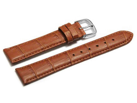 Uhrenarmband 20mm braun mit Kroko Prägung