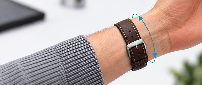 Uhrenarmband-Länge am Handgelenk messen