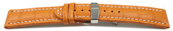 Uhrenarmband Kippfaltschließe Leder Kroko orange...