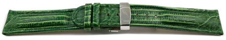 Uhrenarmband Kippfaltschließe Leder Teju look grün 18mm 20mm 22mm 24mm