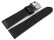 Uhrenarmband - Leder - Carbon Prägung - schwarz - orange Naht - 18mm Stahl