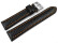 Uhrenarmband - Leder - Carbon Prägung - schwarz - orange Naht - 22mm Stahl
