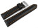 Uhrenarmband Leder Carbon Prägung schwarz orange Naht 24mm Gold
