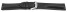 Uhrenarmband - Leder - stark gepolstert - hydrophobiert - schwarz - 20mm Stahl