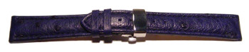 Uhrenband mit Butterfly echt Strauss dunkelblau 18mm 20mm 22mm 24mm