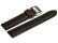 Uhrenarmband - Leder - schwarz - orange Naht - 24mm Stahl