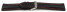 Uhrenarmband - Leder - stark gepolstert - glatt schwarz - rote Naht 22mm Stahl