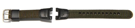 Uhrenarmband Casio für SGW-100B, Textil/Leder, grün/schwarz