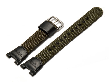 Uhrenarmband Casio für SGW-100B, Textil/Leder, grün/schwarz