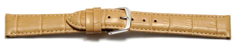 Uhrenarmband - echt Leder - Kroko Prägung - sand - 8-22 mm