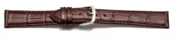 Uhrenarmband - echt Leder - Kroko Prägung - bordeaux - 8mm Stahl