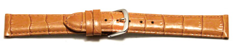 Uhrenarmband - echt Leder - Kroko Prägung - orange - 12-22 mm