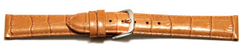 Uhrenarmband - echt Leder - Kroko Prägung - orange 12mm Stahl