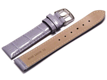 Uhrenarmband - echt Leder - Kroko Prägung - Flieder 18mm Gold