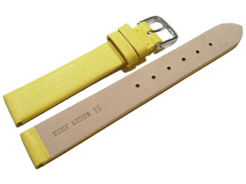 Uhrenarmband Leder Business gelb 12mm Stahl