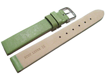 Uhrenarmband Leder Business grün 18mm Stahl