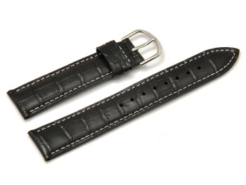 Uhrenarmband Casio für MTP-1302L-1AV, MTP-1302L-7BV, MTP-1302L, Leder, schwarz