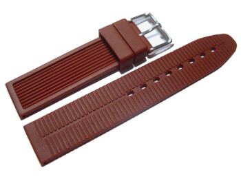 Uhrenarmband Silikon Rillen Bordeaux