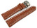 Uhrenarmband mit Butterfly Schließe Leder Kroko hellbraun 18mm 20mm 22mm 24mm 26mm 28mm