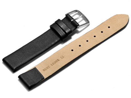 Uhrenarmband - echt Leder - mit Clip für feste Stege - schwarz