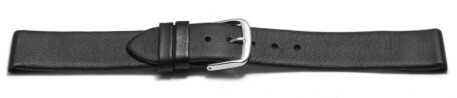 Uhrenarmband - echt Leder - mit Clip für feste Stege - schwarz 12mm Stahl