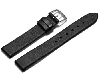 Uhrenarmband - echt Leder - mit Clip für feste Stege - schwarz 14mm Stahl