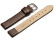 Uhrenarmband - echt Leder - mit Clip für feste Stege - dunkelbraun 8mm Gold