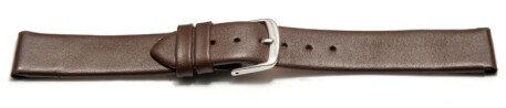 Uhrenarmband - echt Leder - mit Clip für feste Stege - dunkelbraun 12mm Gold