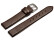 Uhrenarmband - echt Leder - mit Clip für feste Stege - dunkelbraun 13mm Stahl