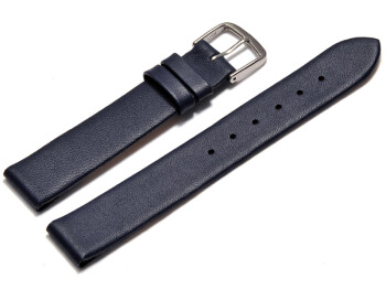 Uhrenarmband - echt Leder - mit Clip für feste Stege - dunkelblau 8mm Stahl