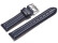 Uhrenarmband - echt Leder - doppelte Wulst - glatt - dunkelblau 20mm Stahl
