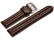 Uhrenarmband - echt Leder - doppelte Wulst - glatt - dunkelbraun 18mm Stahl