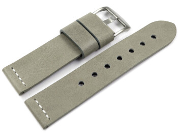 Uhrenarmband Ranger massives Leder grau 18mm 20mm 22mm 24mm