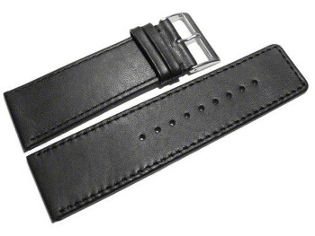 Uhrenarmband - echt Leder - glatt - schwarz - 38mm