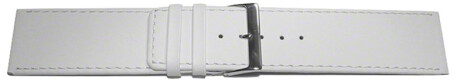 Uhrenarmband - Leder - glatt - weiß - 36mm