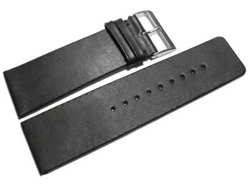 Uhrenarmband - Leder - glatt - schwarz ohne Naht - 34mm