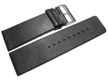 Uhrenarmband - Leder - glatt - schwarz ohne Naht - 36mm