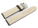 Uhrenarmband - Leder - stark gepolstert - glatt schwarz - blaue Naht 24mm Gold