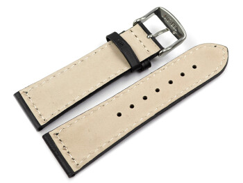 Uhrenband - Leder - gepolstert - Kroko - schwarz - XS 20mm Stahl