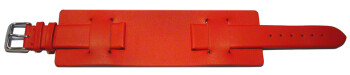 Uhrenarmband - Leder - Business - mit Unterlage - rot 8mm Gold