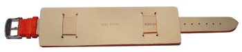 Uhrenarmband - Leder - Business - mit Unterlage - rot 14mm Gold