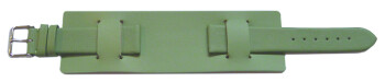 Uhrenarmband - Leder - Business - mit Unterlage - grün 8mm Stahl
