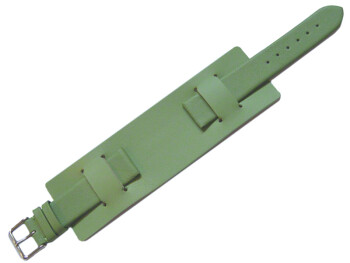 Uhrenarmband - Leder - Business - mit Unterlage - grün 8mm Gold