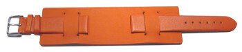Uhrenarmband - Leder - Business - mit Unterlage - orange 10mm Stahl