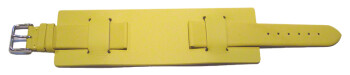 Uhrenarmband - Leder - Business - mit Unterlage - gelb 10mm Stahl