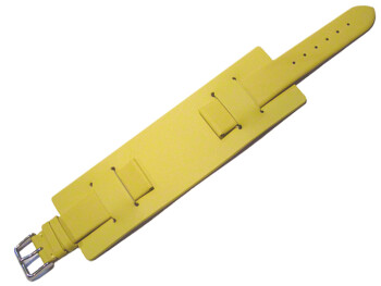 Uhrenarmband - Leder - Business - mit Unterlage - gelb 10mm Gold
