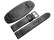 Uhrenarmband - Leder - mit Unterlage - schwarz - weiße Naht 20mm Stahl
