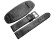 Uhrenarmband Leder mit Unterlage schwarz weiße Naht 22mm Gold
